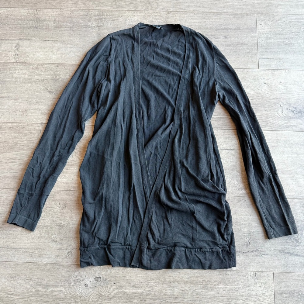 Theory black open front cardigan - size small EUC